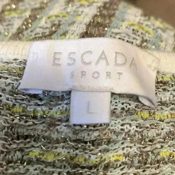Escada Light Knit Top w Metallic thread, Size Large - Picture 4 of 5